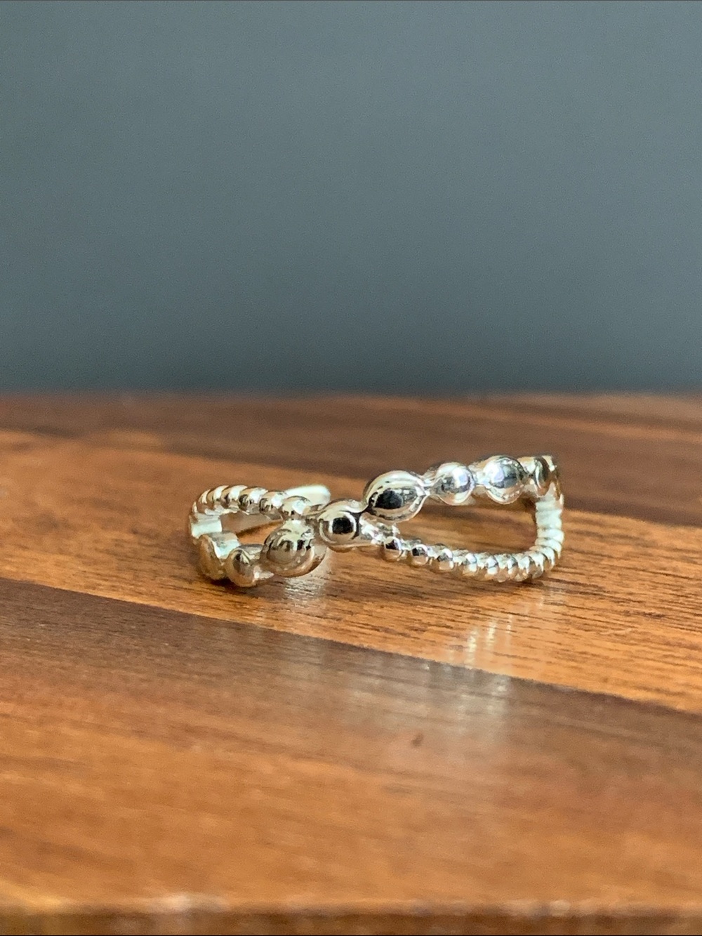 NWT silver tone wavy ring sizes 7 & 7.5